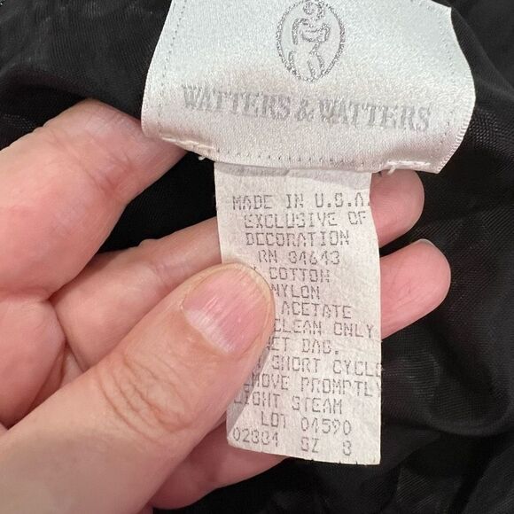 Watters & Watters Black Slip Adjustable Spaghetti Strap Dress - Picture 5 of 11